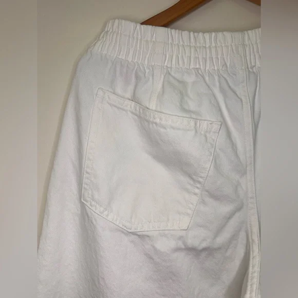 Universal Thread White Wide Leg Pants Drawstring Cotton Coastal Minimalist M - Picture 9 of 11